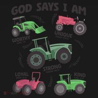 God Says I Am Tractor Lover Christian Toddler Hoodie thumb 2