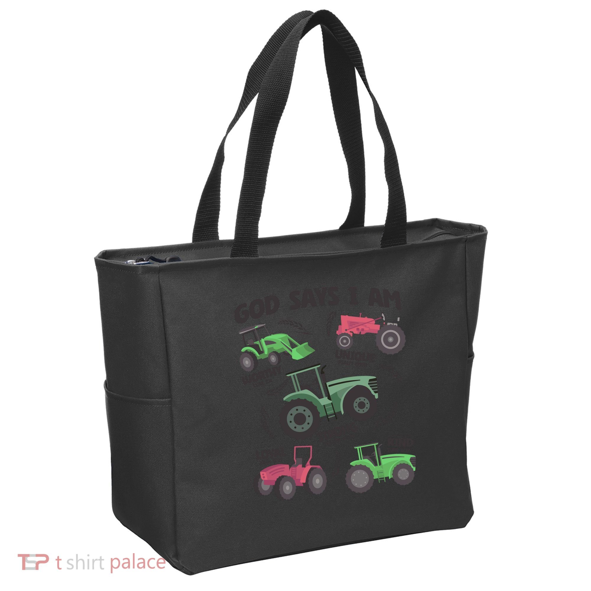 God Says I Am Tractor Lover Christian Tote Bag