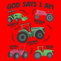 God Says I Am Tractor Lover Christian Santa Hat thumb 1