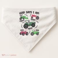 God Says I Am Tractor Lover Christian USA-Made Doggie Bandana thumb 0