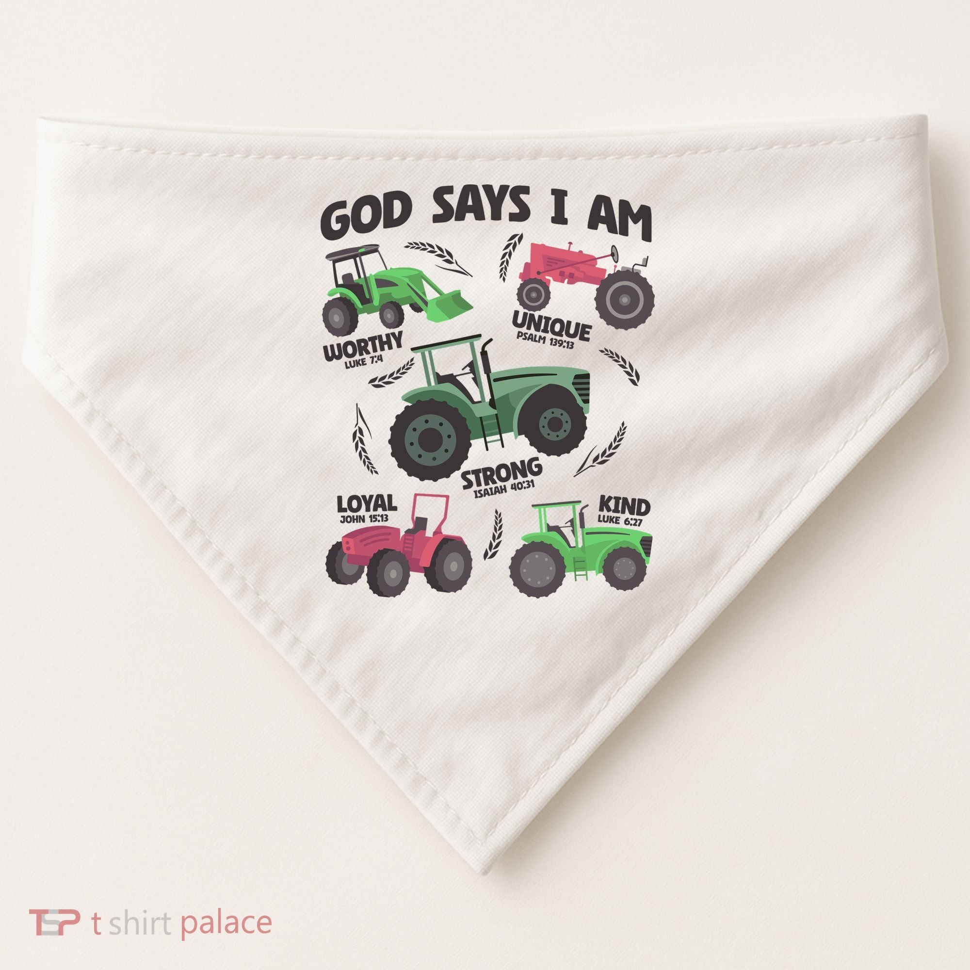 God Says I Am Tractor Lover Christian USA-Made Doggie Bandana