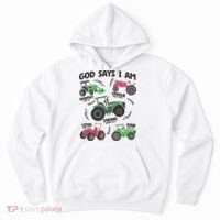 God Says I Am Tractor Lover Christian Hoodie thumb 0