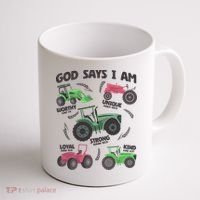God Says I Am Tractor Lover Christian Coffee Mug thumb 1