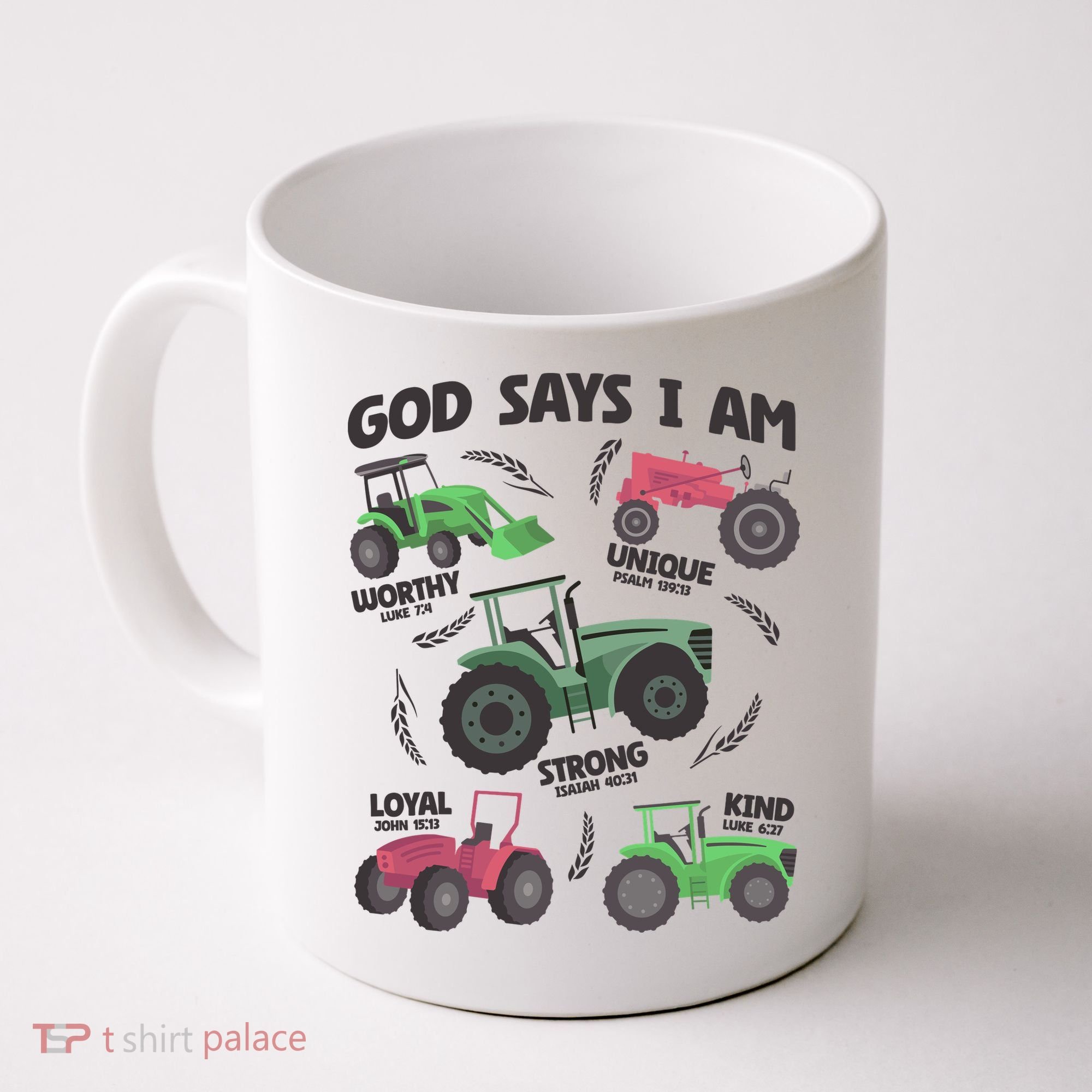 God Says I Am Tractor Lover Christian Coffee Mug