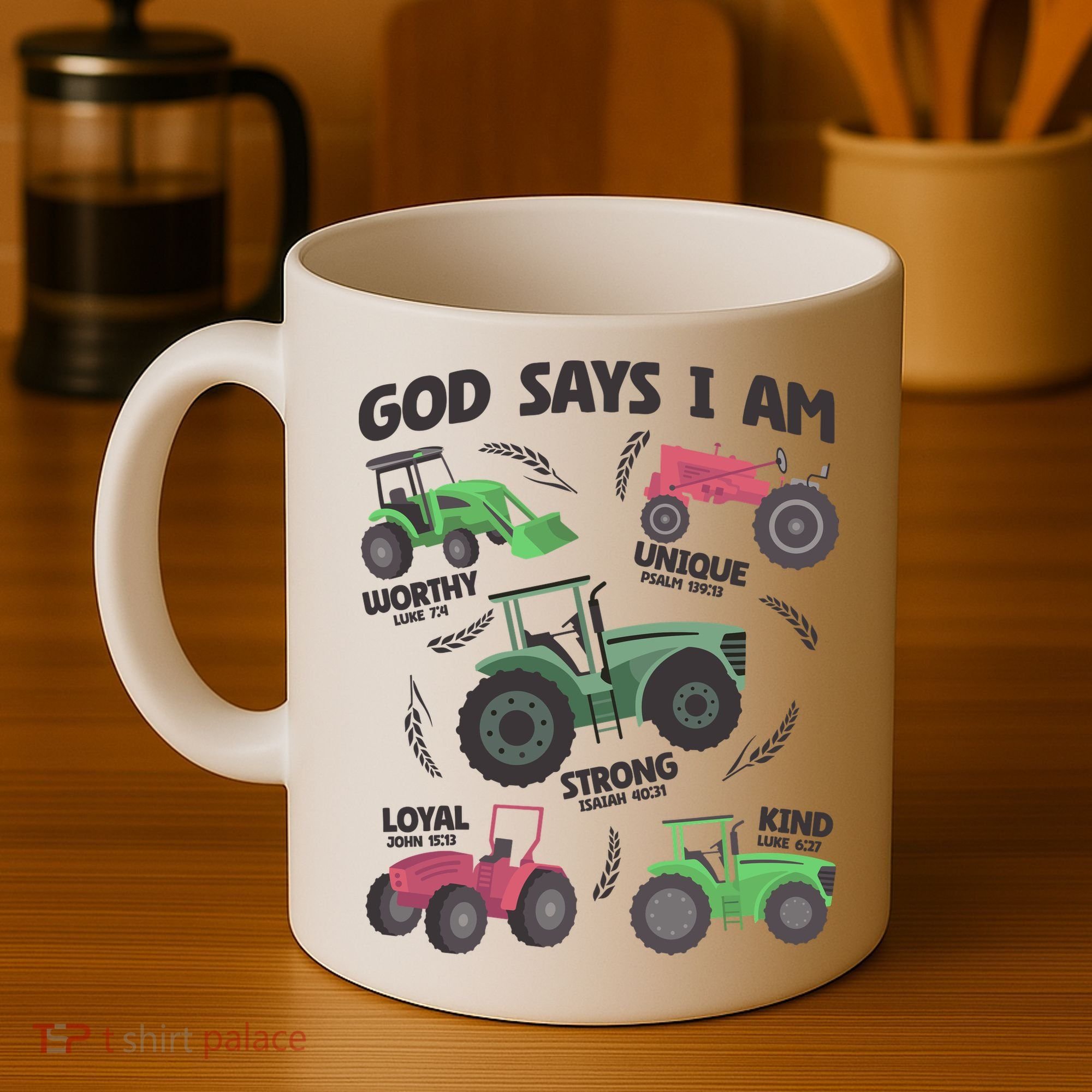 God Says I Am Tractor Lover Christian Coffee Mug