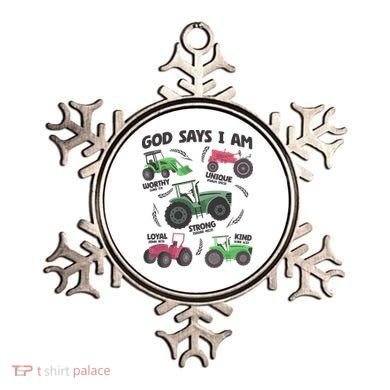 God Says I Am Tractor Lover Christian Ornament