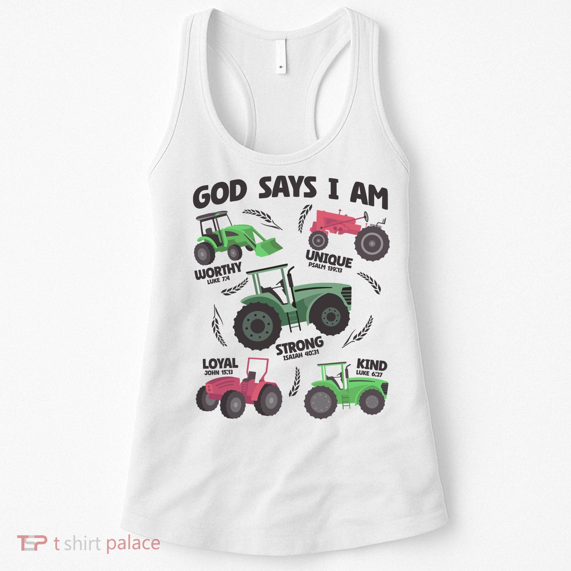 God Says I Am Tractor Lover Christian Women's Tank Top