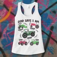 God Says I Am Tractor Lover Christian Women's Tank Top thumb 3