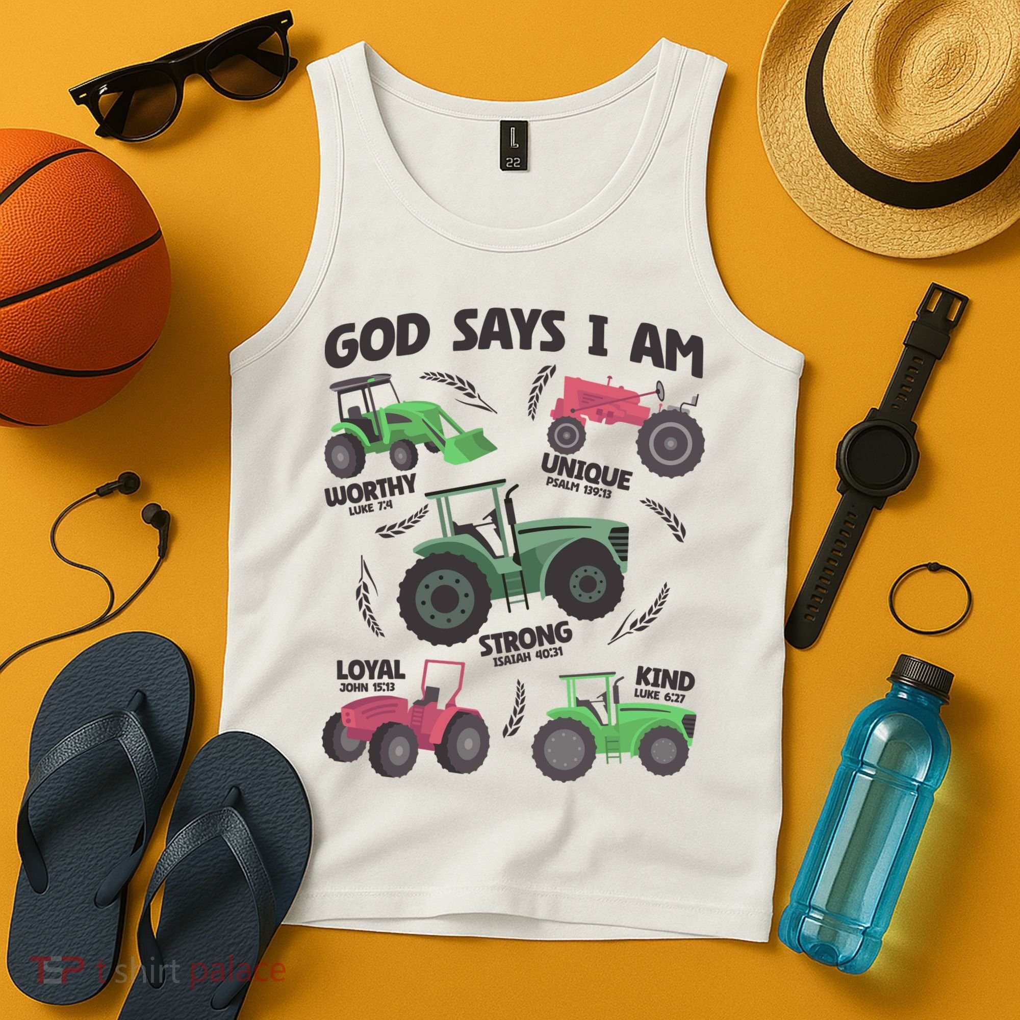 God Says I Am Tractor Lover Christian Tank Top