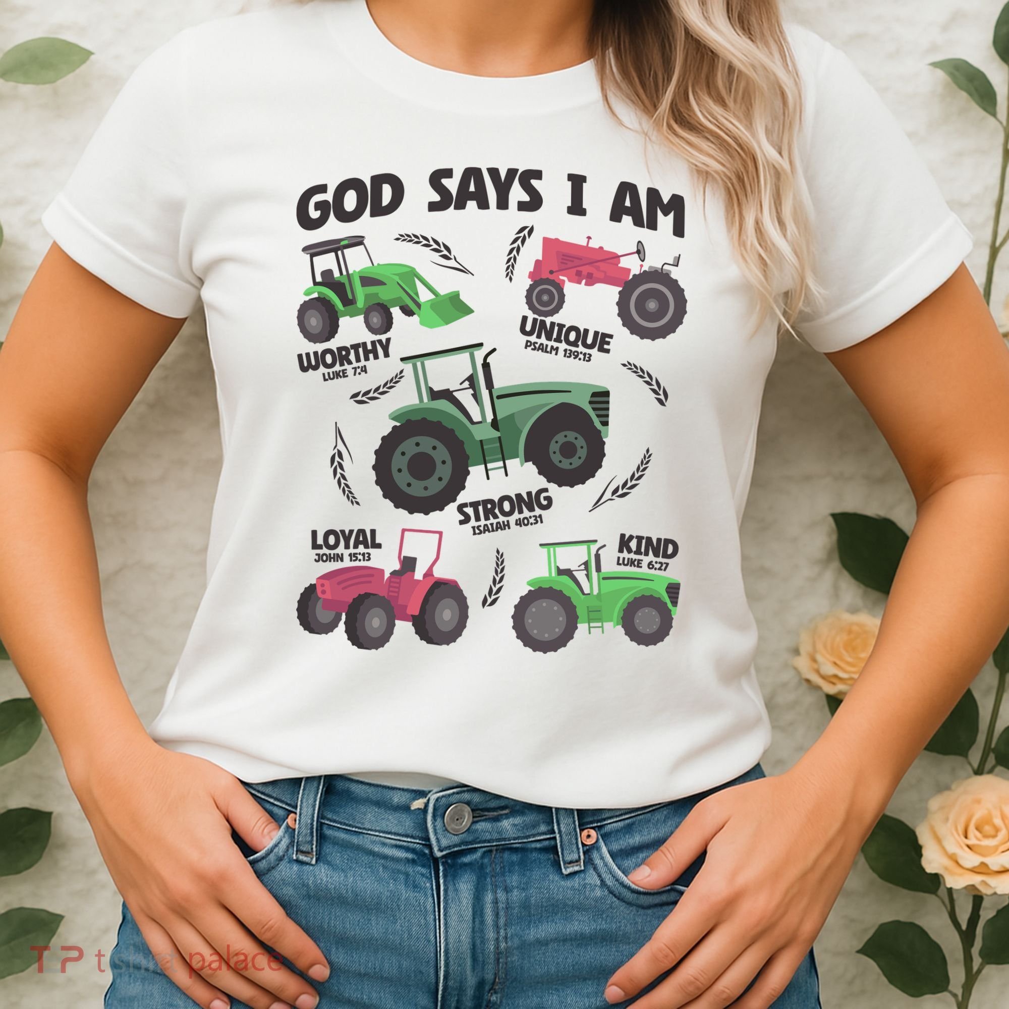 God Says I Am Tractor Lover Christian Women's T-Shirt