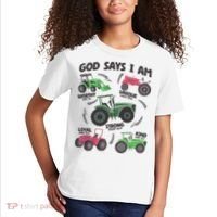 God Says I Am Tractor Lover Christian Kids T-Shirt thumb 2
