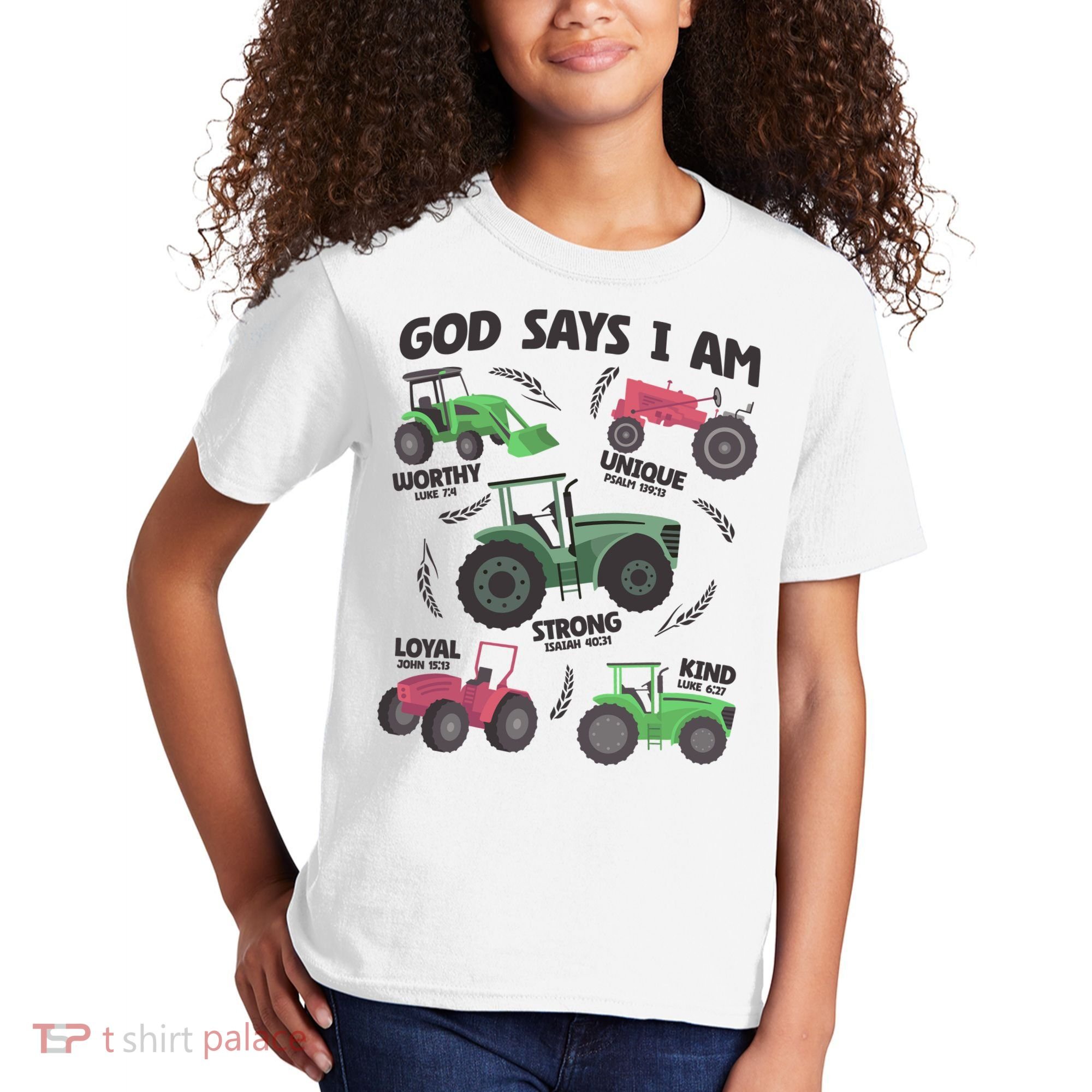 God Says I Am Tractor Lover Christian Kids T-Shirt