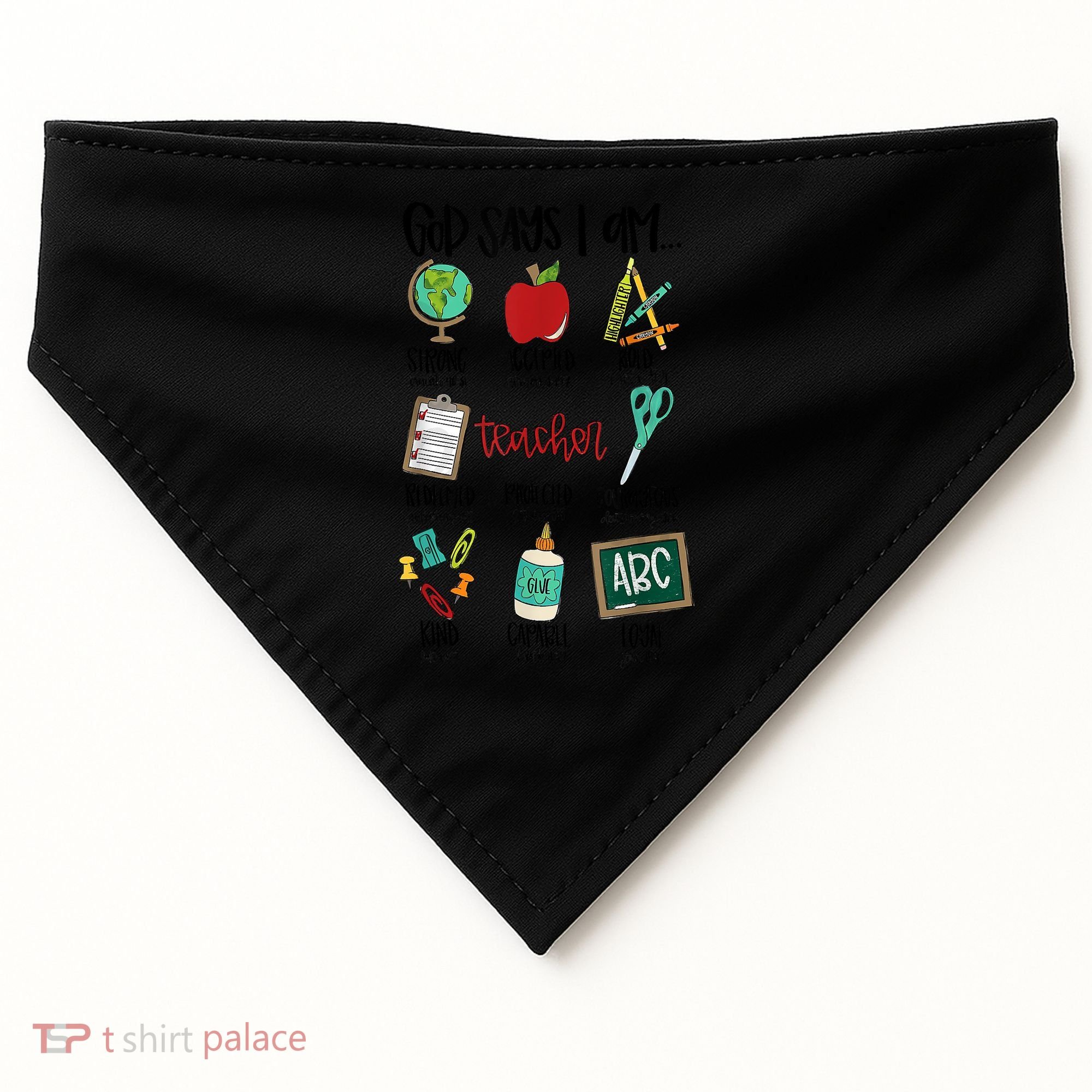 God Says I Am Teacher USA-Made Doggie Bandana