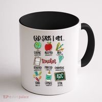 God Says I Am Teacher Coffee Mug thumb 1