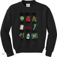 God Says I Am Teacher Kids Sweatshirt thumb 0