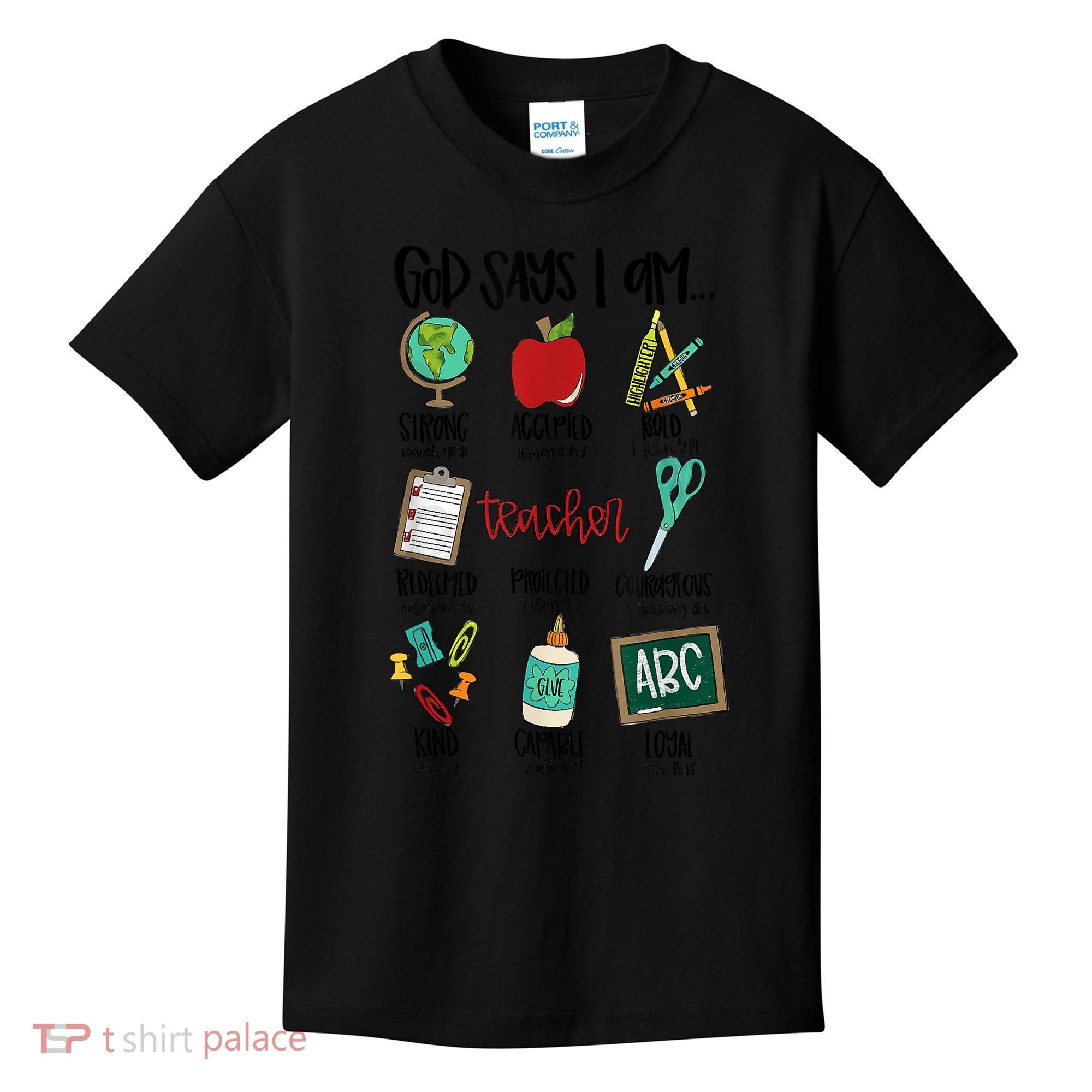 God Says I Am Teacher Kids T-Shirt