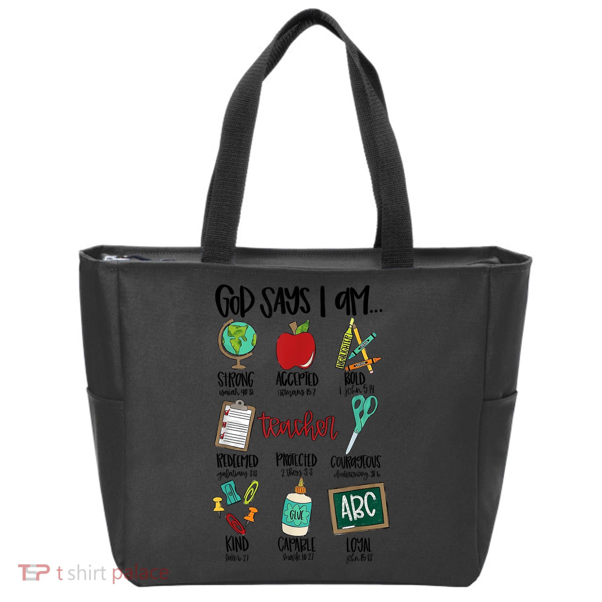 God Says I Am Teacher Tote Bag