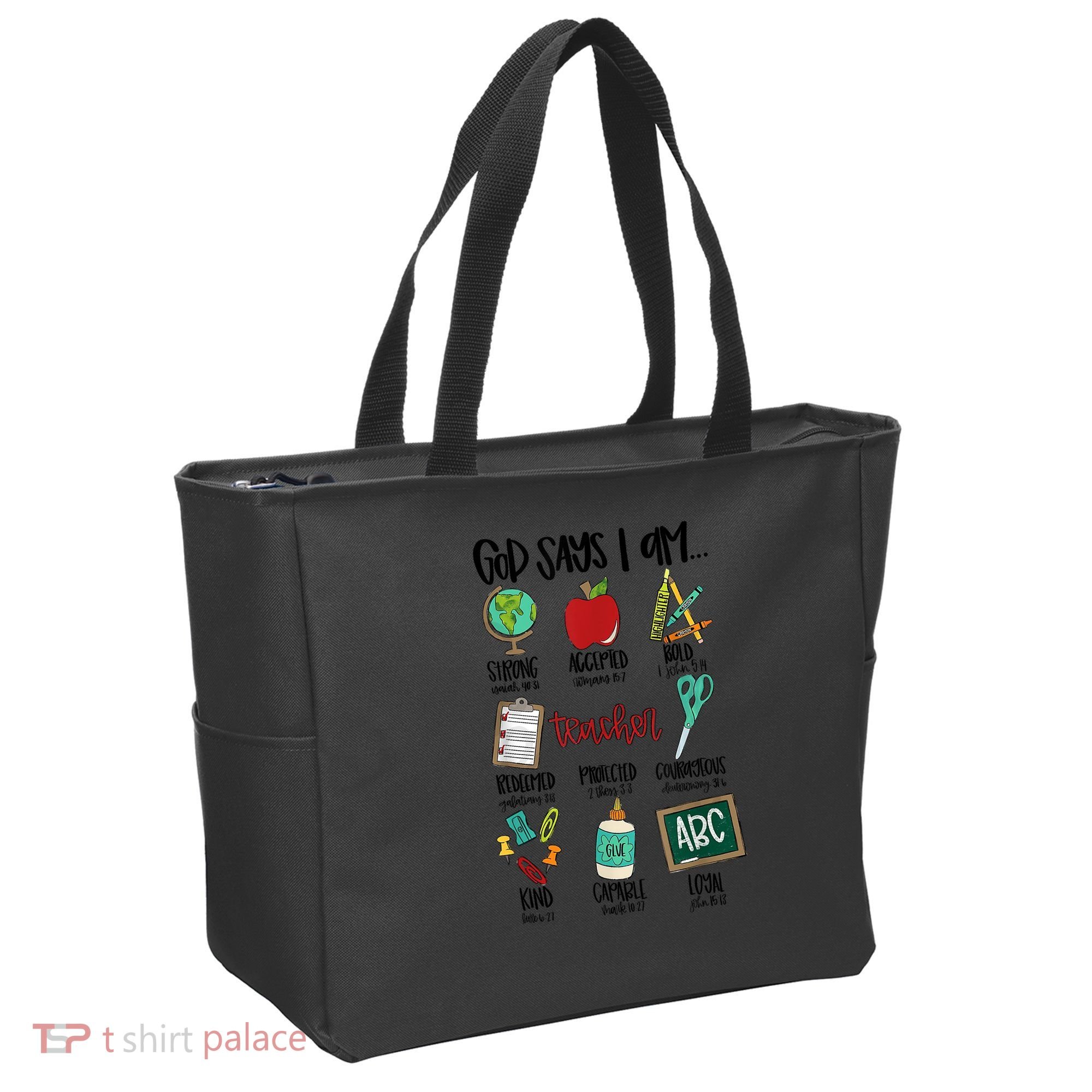 God Says I Am Teacher Tote Bag