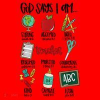 God Says I Am Teacher Santa Hat thumb 1