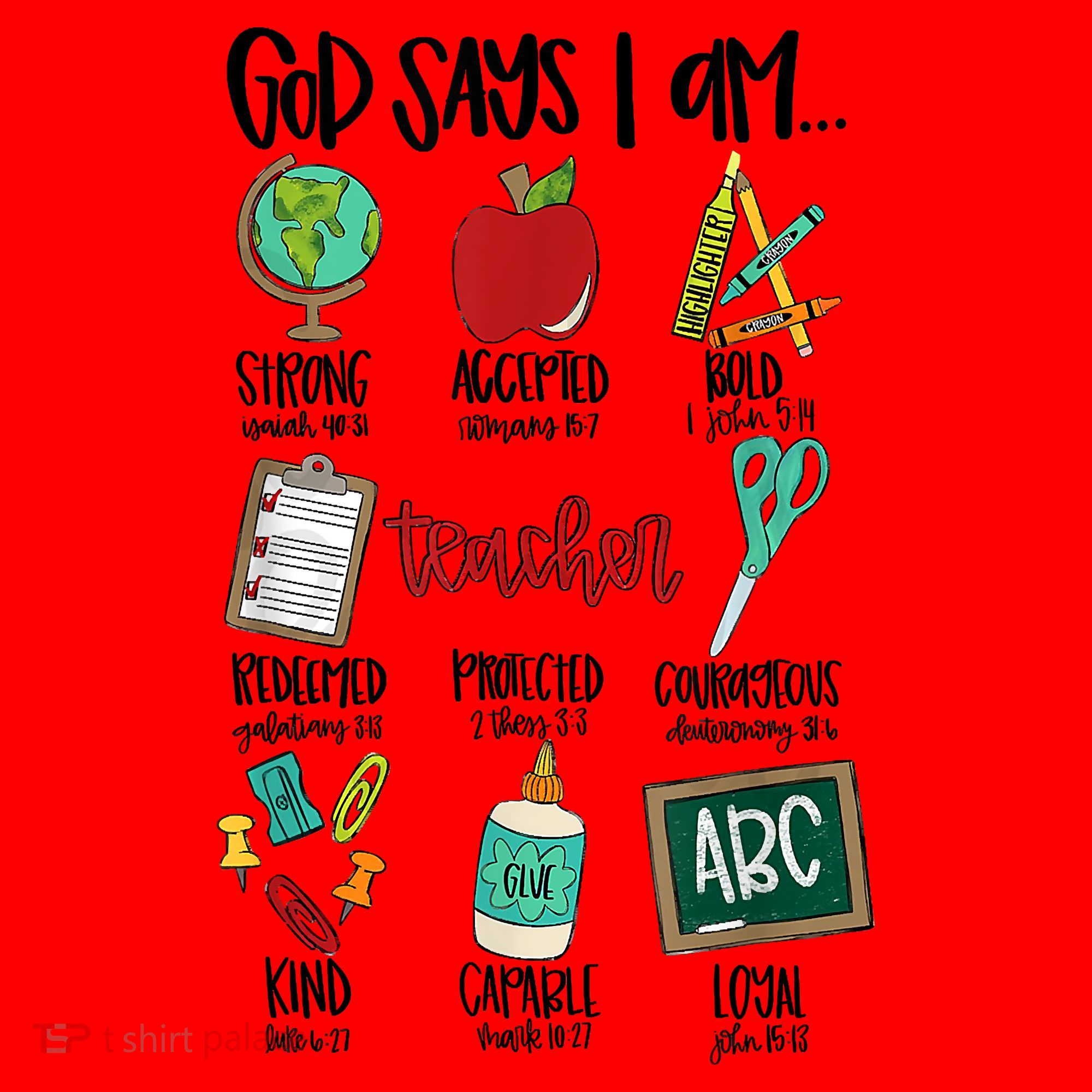 God Says I Am Teacher Santa Hat