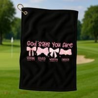 God Says I Am Coquette Golf Towel thumb 1