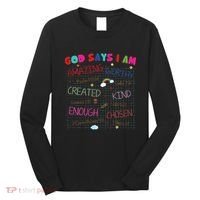 God Says I Am C.R.A.Y.O.N Drawing Bible Christian Long Sleeve Shirt thumb 0
