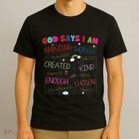 God Says I Am C.R.A.Y.O.N Drawing Bible Christian T-Shirt thumb 3