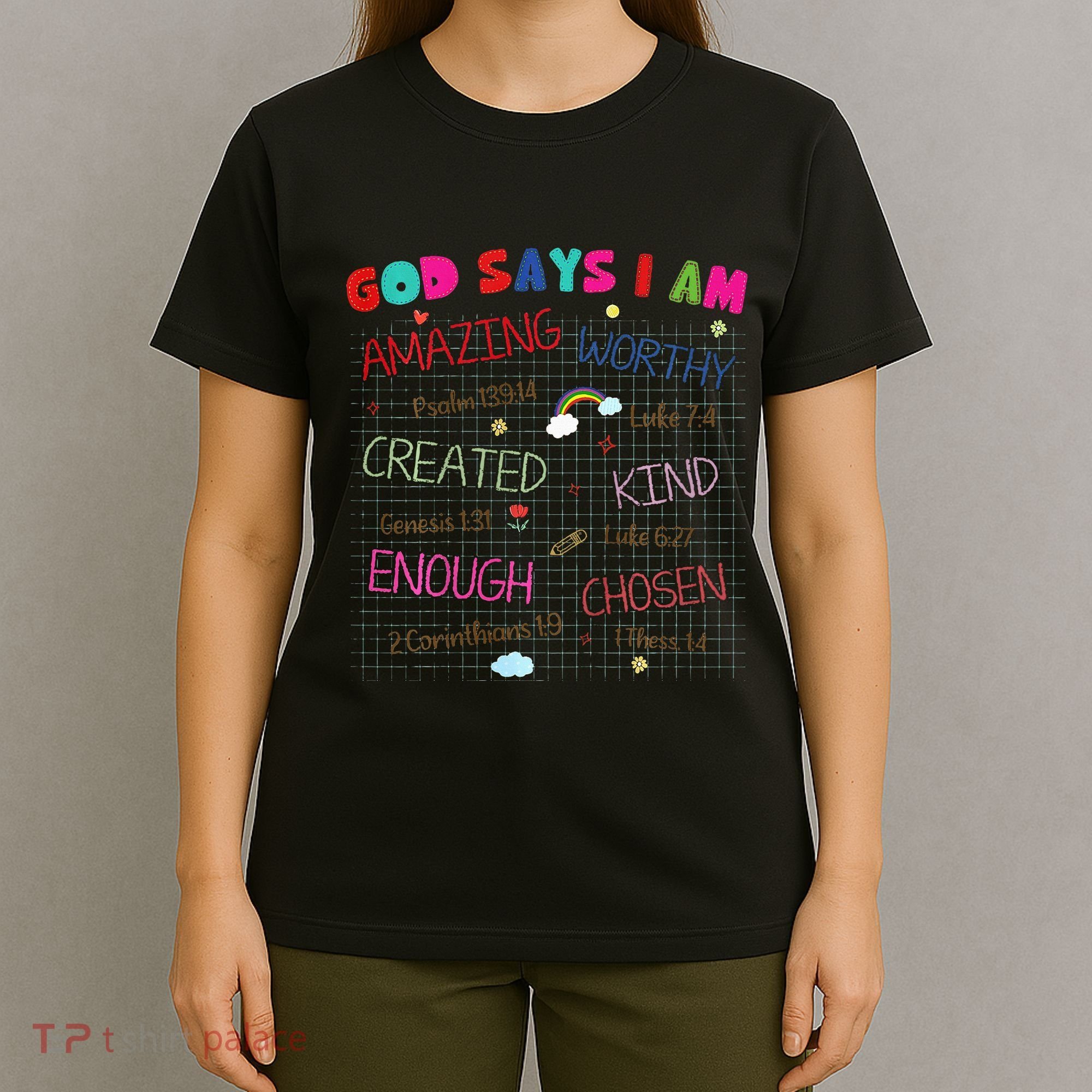 God Says I Am C.R.A.Y.O.N Drawing Bible Christian T-Shirt