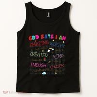 God Says I Am C.R.A.Y.O.N Drawing Bible Christian Tank Top thumb 2