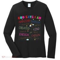 God Says I Am C.R.A.Y.O.N Drawing Bible Christian Women's Long Sleeve Shirt thumb 0