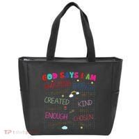 God Says I Am C.R.A.Y.O.N Drawing Bible Christian Tote Bag thumb 0