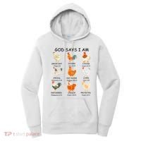 God Says I Am Chicken Christian Bible Funny Farm Chicken Women's Hoodie thumb 0