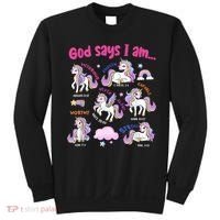 God Says I Am Cute Unicorn Bible Verse Sweatshirt thumb 0
