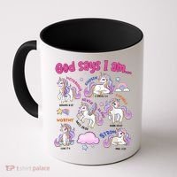 God Says I Am Cute Unicorn Bible Verse Coffee Mug thumb 0