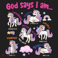God Says I Am Cute Unicorn Bible Verse Tumbler thumb 3