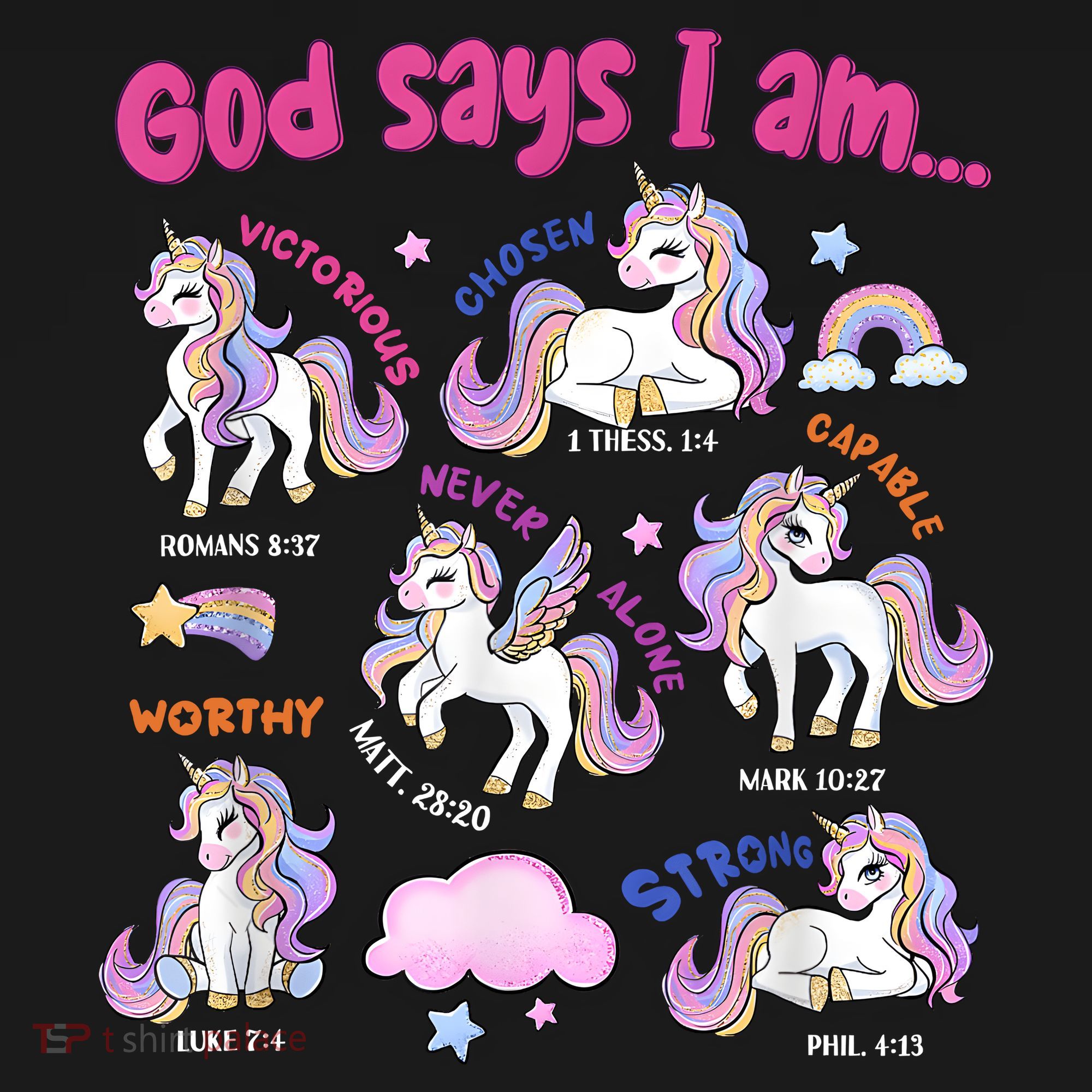 God Says I Am Cute Unicorn Bible Verse Baby Bodysuit