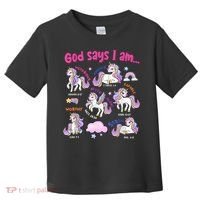 God Says I Am Cute Unicorn Bible Verse Toddler T-Shirt thumb 0