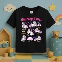 God Says I Am Cute Unicorn Bible Verse Toddler T-Shirt thumb 3