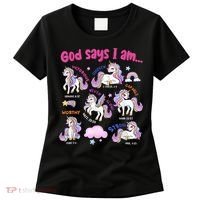 God Says I Am Cute Unicorn Bible Verse Women's T-Shirt thumb 0