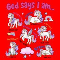 God Says I Am Cute Unicorn Bible Verse Santa Hat thumb 1
