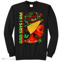 God Says I Am Black Melanin Black History Month Juneteenth Sweatshirt thumb 0
