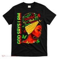 God Says I Am Black Melanin Black History Month Juneteenth T-Shirt thumb 0