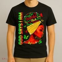 God Says I Am Black Melanin Black History Month Juneteenth T-Shirt thumb 3
