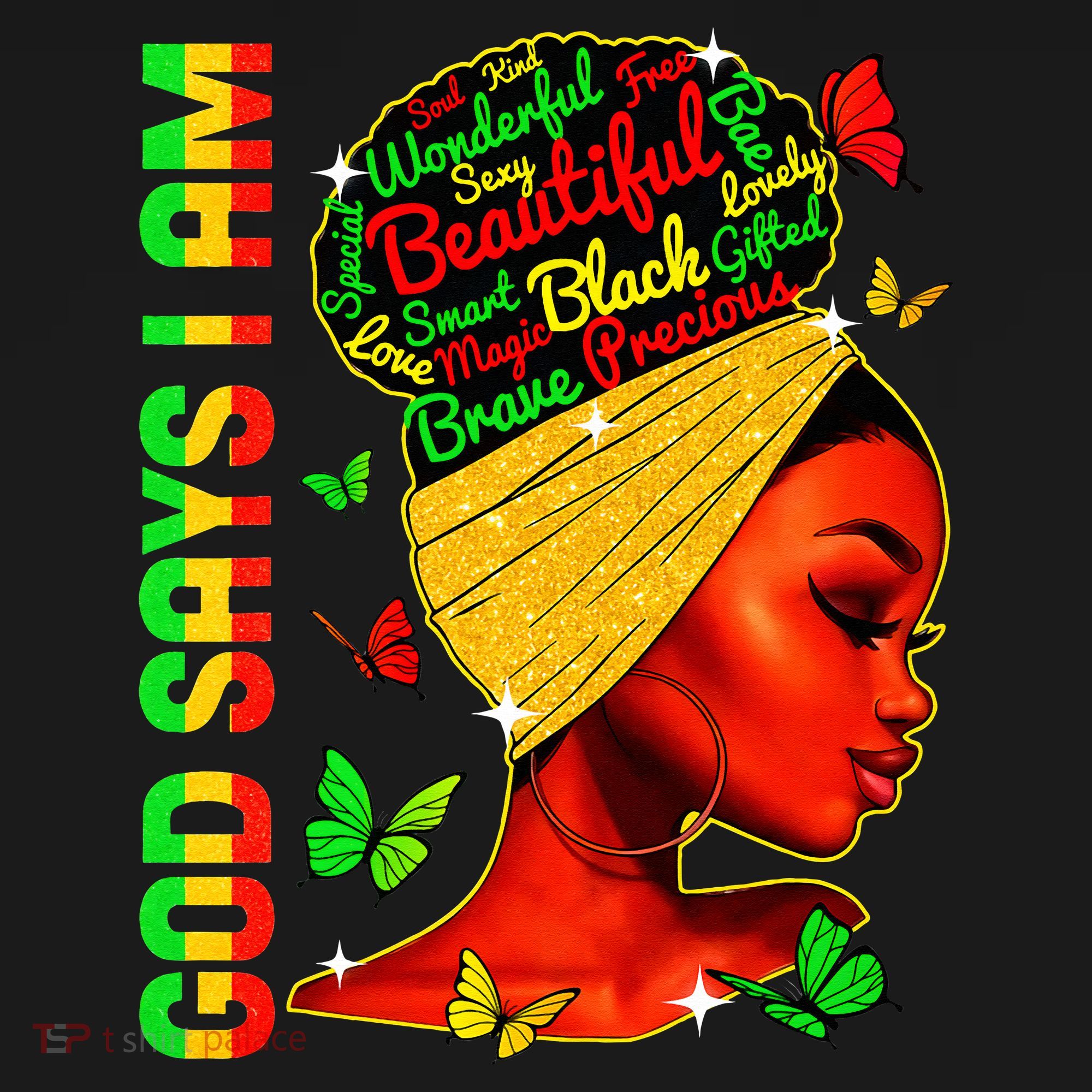 God Says I Am Black Melanin Black History Month Juneteenth Women's Hoodie