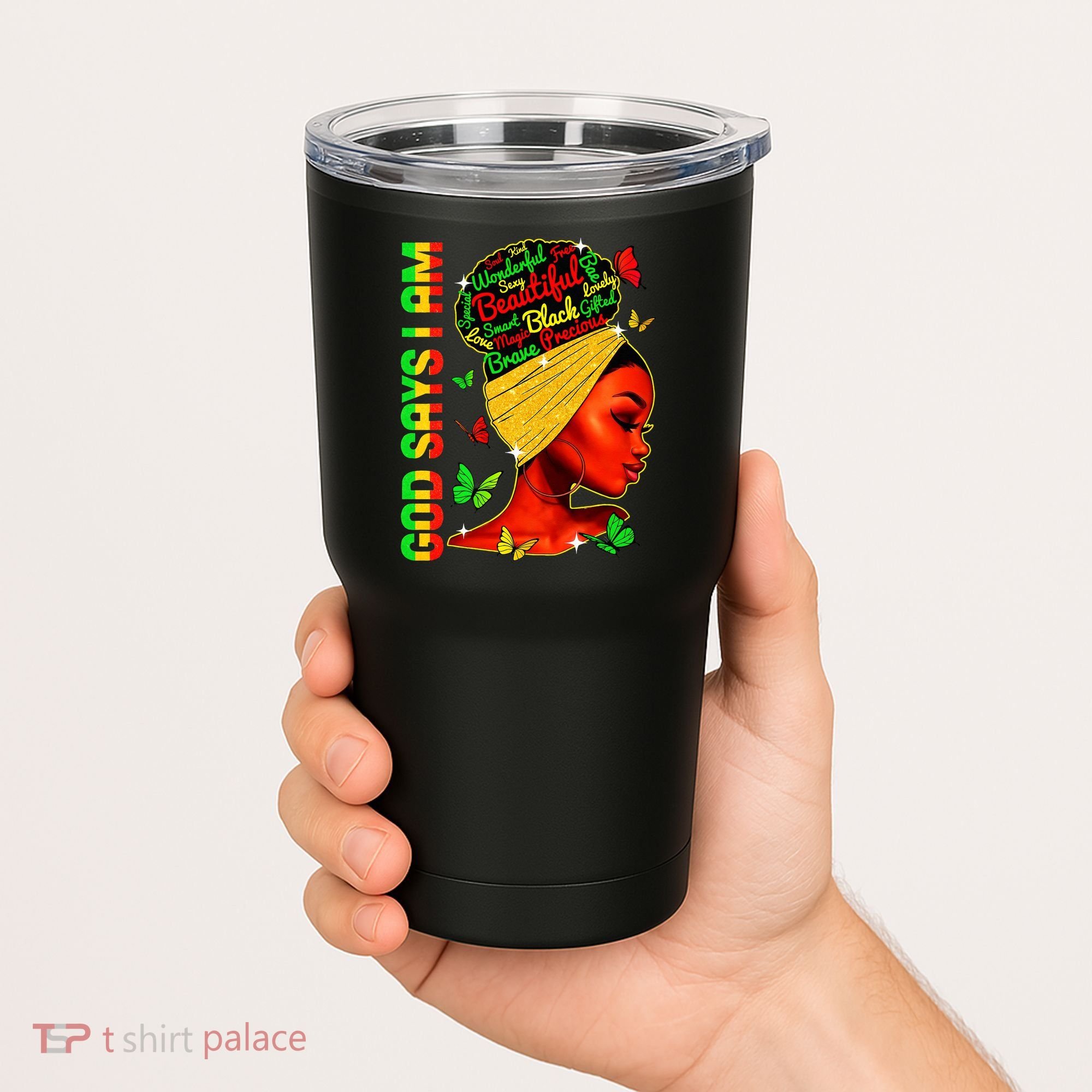 God Says I Am Black Melanin Black History Month Juneteenth Tumbler