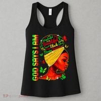 God Says I Am Black Melanin Black History Month Juneteenth Women's Tank Top thumb 3