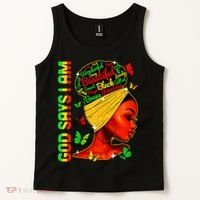 God Says I Am Black Melanin Black History Month Juneteenth Tank Top thumb 2