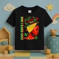God Says I Am Black Melanin Black History Month Juneteenth Toddler T-Shirt thumb 3