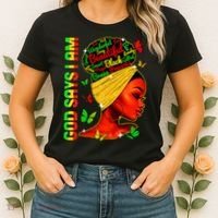 God Says I Am Black Melanin Black History Month Juneteenth Women's T-Shirt thumb 2