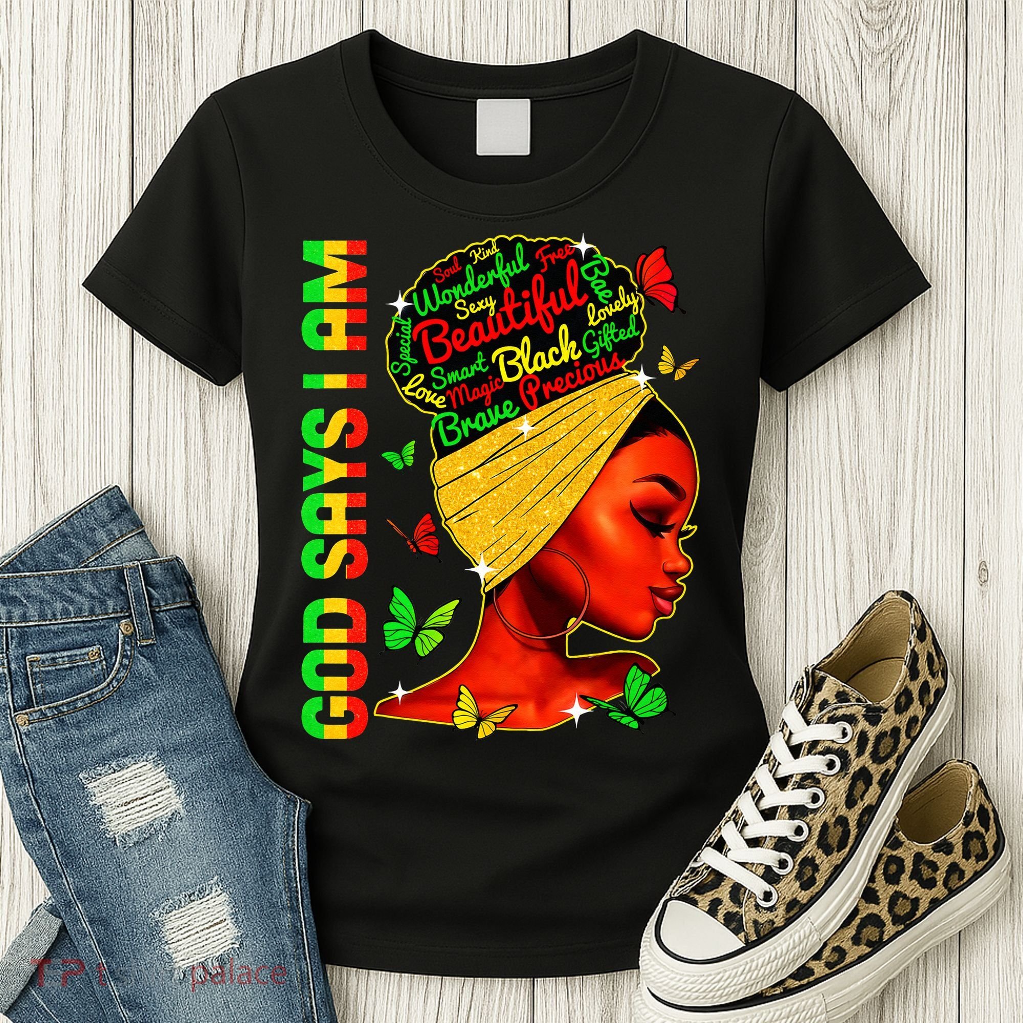 God Says I Am Black Melanin Black History Month Juneteenth Women's T-Shirt